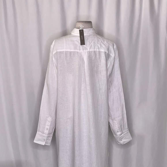 NWT!! J. CREW Tunic Shirtdress Linen Solid White Dress Shirt Dress Medium - Picture 10 of 16